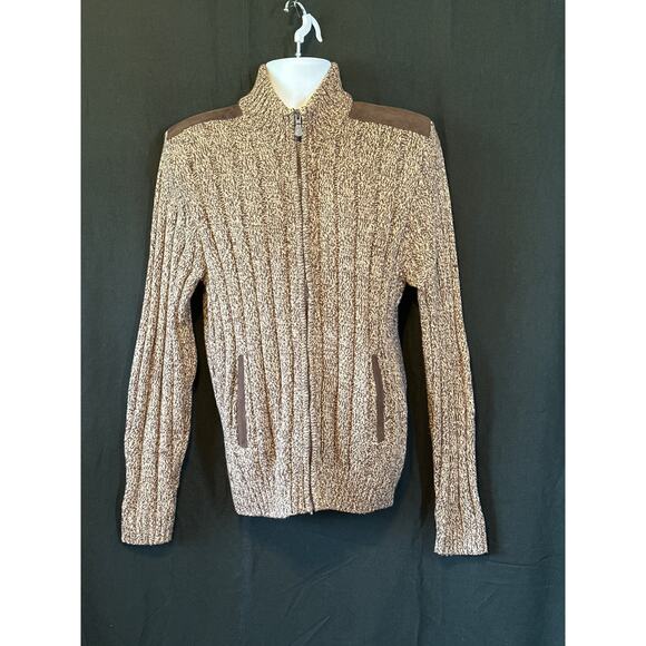 K. STEVENS Vintage XL Fall Brown Y2K Dad Granpacore Streetwear Zip Cardigan - Picture 1 of 15